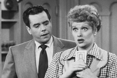 Ricky and Lucy from an I Love Lucy Episode