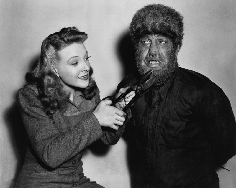 Evelyn Ankers and Lon Chaney Jr