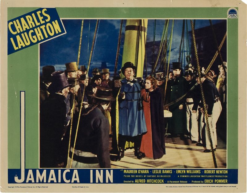 Jamaica Inn Lobby Card, Maureen O'Hara and Charles Laughton