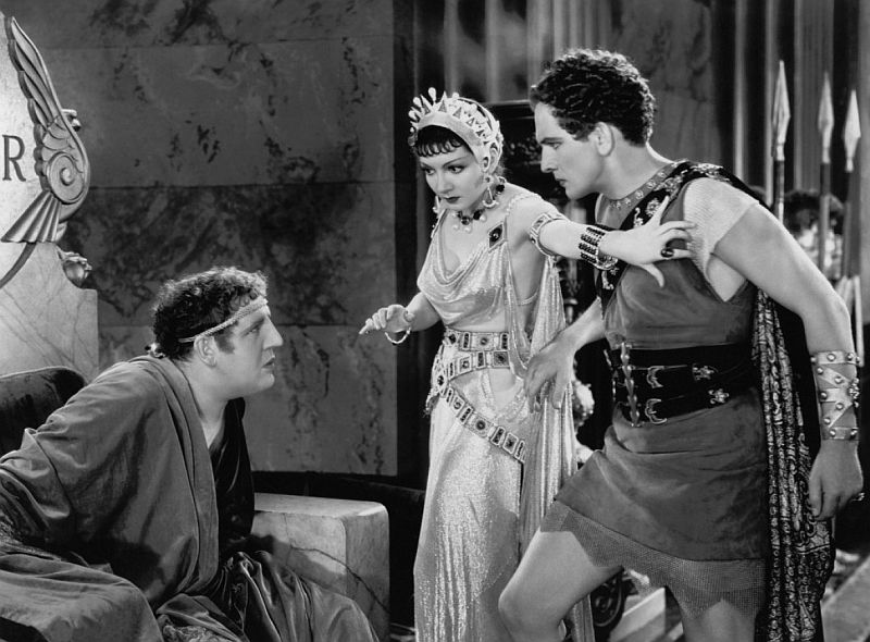 Charles Laughton, Claudette Colbert, and Fredric March in The Sign of the Cross