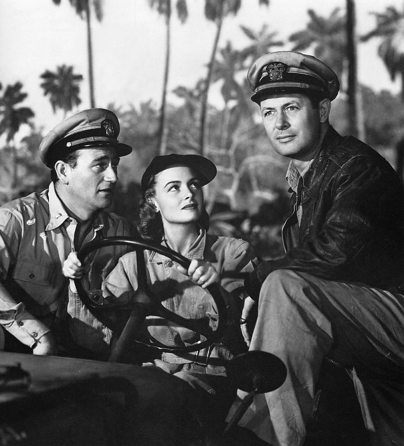 John Wayne, Donna Reed, and Robert Montgomery in They Were Expendable