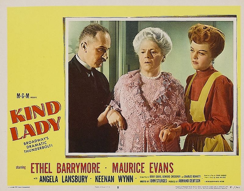 Ethel Barrymore, Keenan Wynn, and Angela Lansbury Kind Lady
