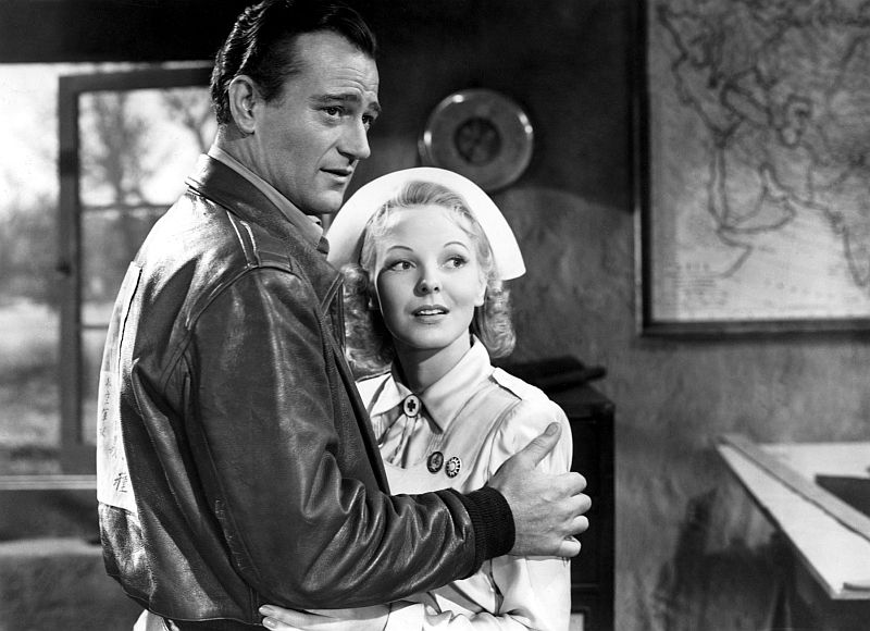 John Wayne and Anna Lee in Flying Tigers