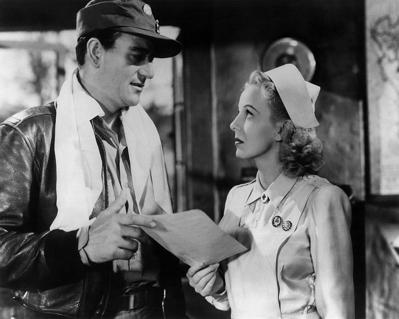 John Wayne and Anna Lee in Flying Tigers 