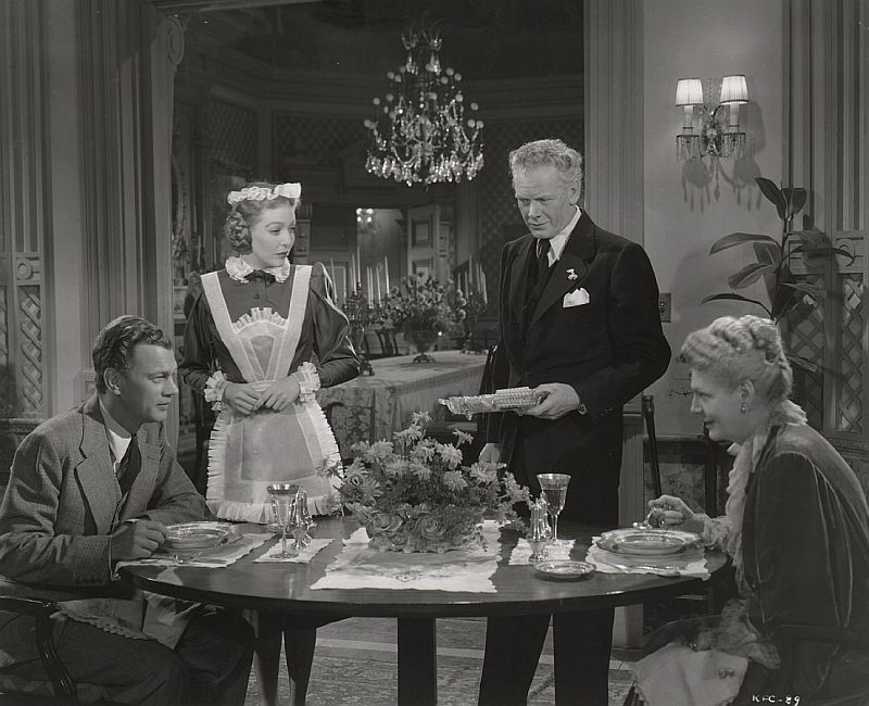 Joseph Cotten, Loretta Young, Ethel Barrymore, and Charles Bickford in The Farmer's Daughter