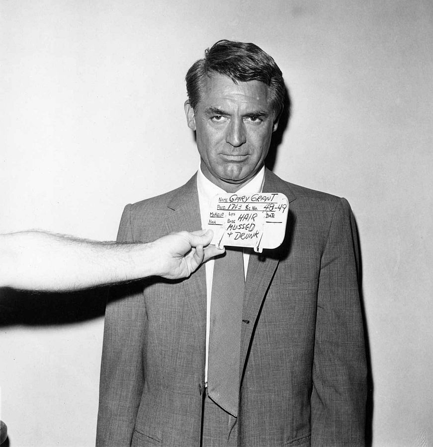 Cary Grant on the set of North by Northwest