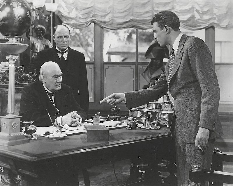 Lionel Barrymore, Frank Hagney, and James Stewart It's a Wonderful Life