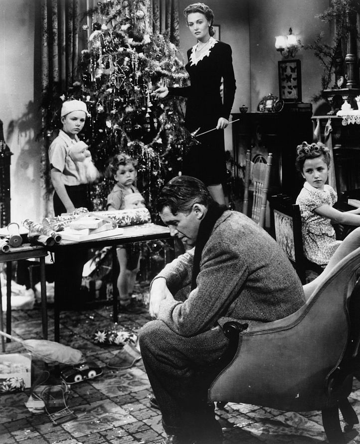 It's a Wonderful Life Scene with James Stewart, Donna Reed, Carol Coombs, Jimmy Hawkins, and Larry Simms