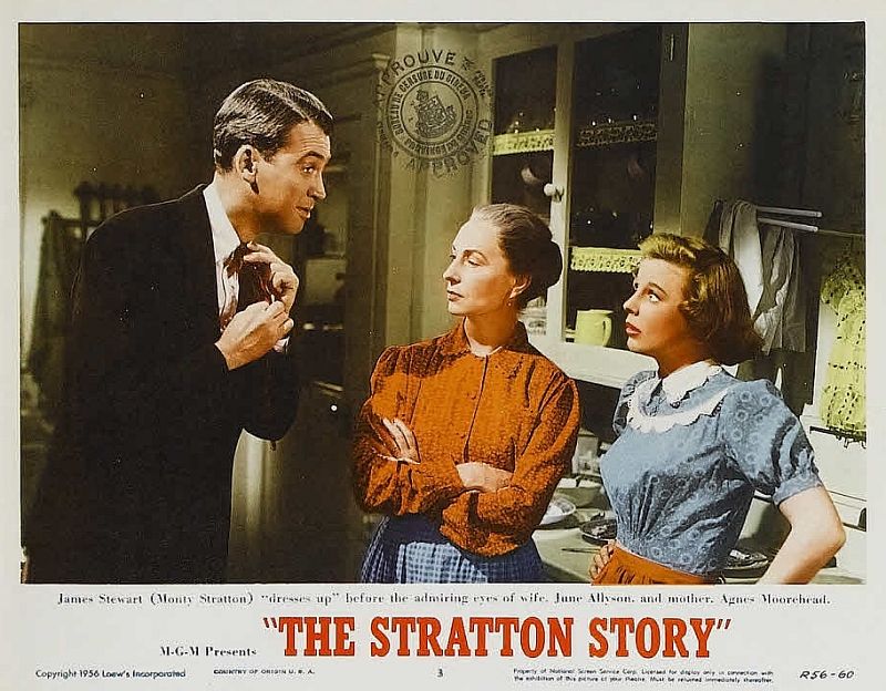 James Stewart, Agnes Moorehead, and June Allyson in The Stratton Story
