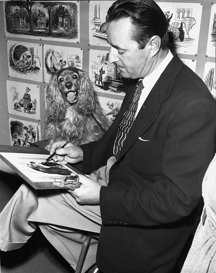 Writer Joe Rinaldi behind the scenes of Lady and the Tramp